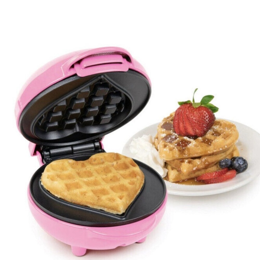 Nostalgia Pink My Mini Heart Waffle Maker Kids Birthday Bridal Shower brunch